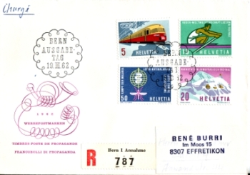 CH FDC 0747 / 0750 - 1962 03 001 ●
